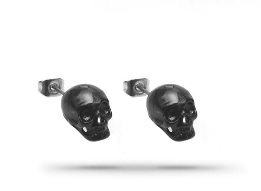 Ohrringe Halloween Totenkopf Stern schwarz silber