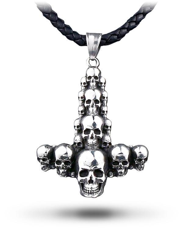Herren-Halskette mit Anhänger aus Stahl, Gitarren-Totenkopf,  Flaschenöffner, Biker-Kette im Lieferumfang enthalten