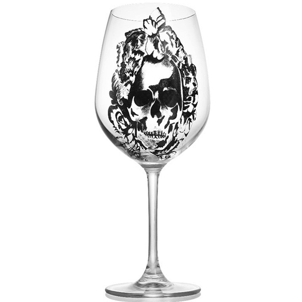 Perfectinsoy Totenkopf Weinglas 2 Stück mit Geschenkbox, Totenkopf Gothic  Design, Jahrestag Hochzeit Geschenk, Paar Geschenk für Freund und Freundin