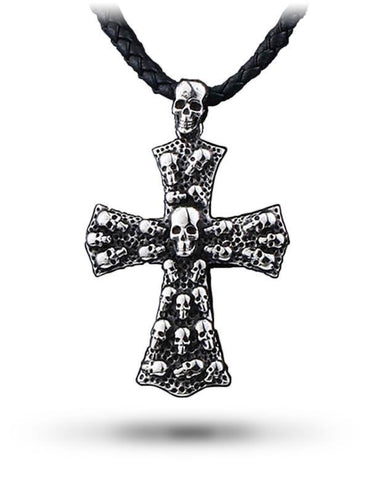 Totenkopf Anhänger Gotisches Kreuz