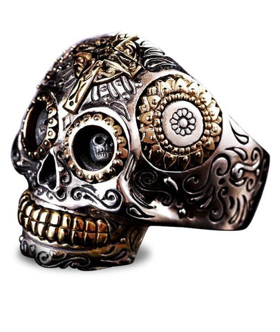 Totenkopf Ring Mexikanisch Schädel