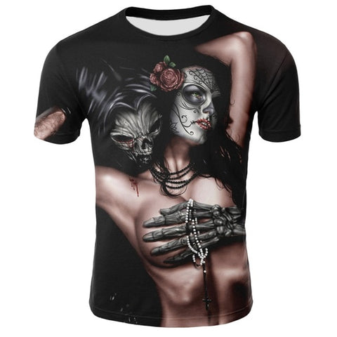 Totenkopf T-shirt Skelett-Hand