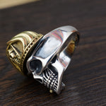 Totenkopf Militär Ring Silber