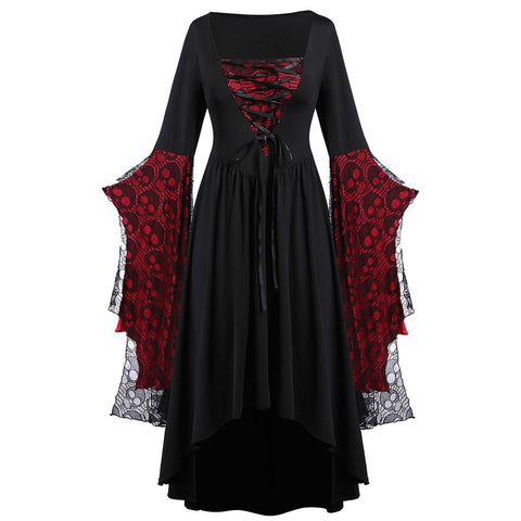 Totenkopf schwarzes und rotes Kleid