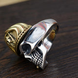 Totenkopf Militär Ring Silber