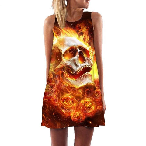Brennender Totenkopf Kleid