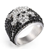 Totenkopf Ring Schwarze Diamanten